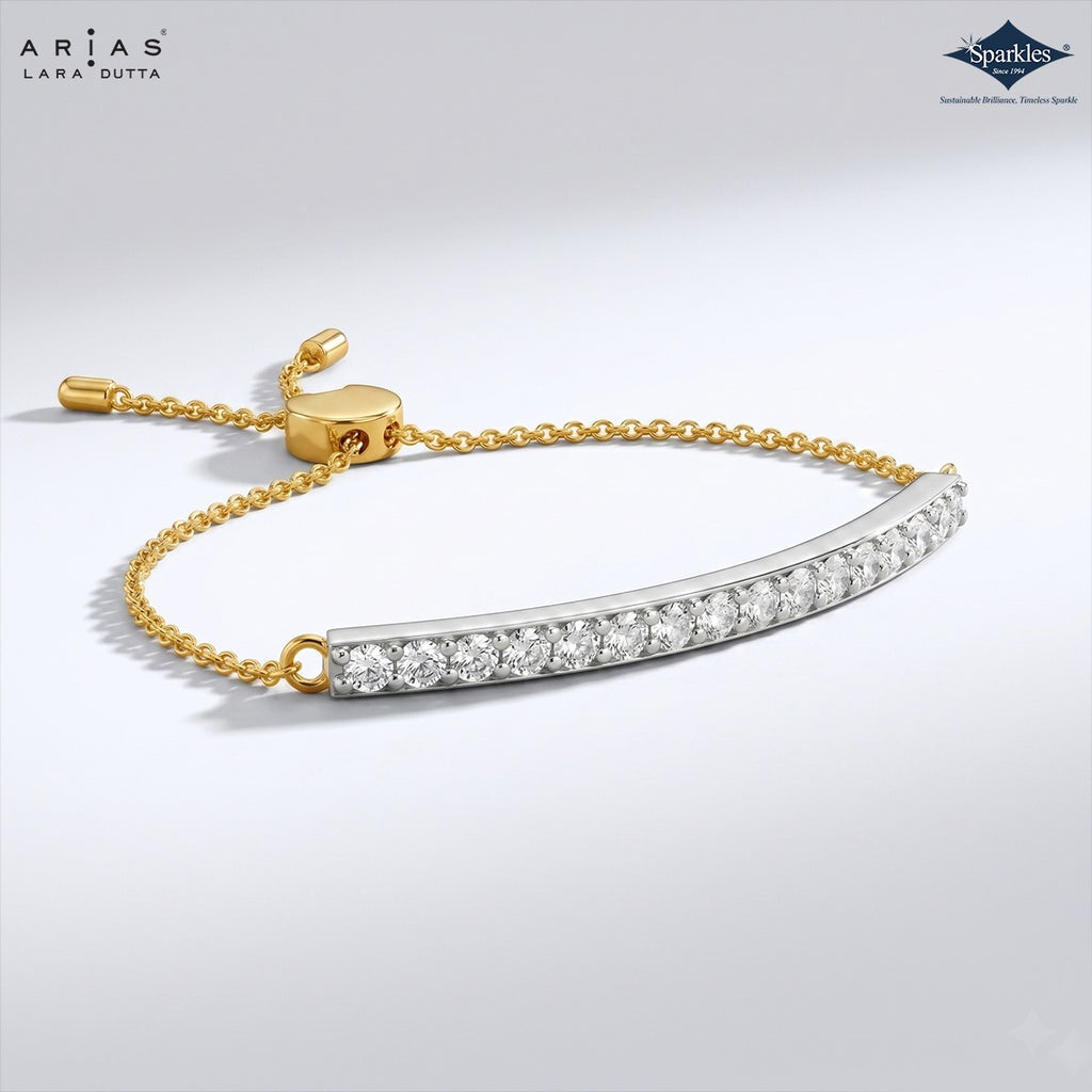 Arias by Lara Dutta Diamond Bar Bolo Bracelet