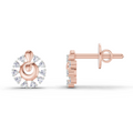 0.1 Carat Grace Circle Studs Earrings | 14K Rose Gold