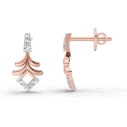 0.10 CtRound Shape Earrings | 14K Rose Gold  FG VS Quality Diamonds