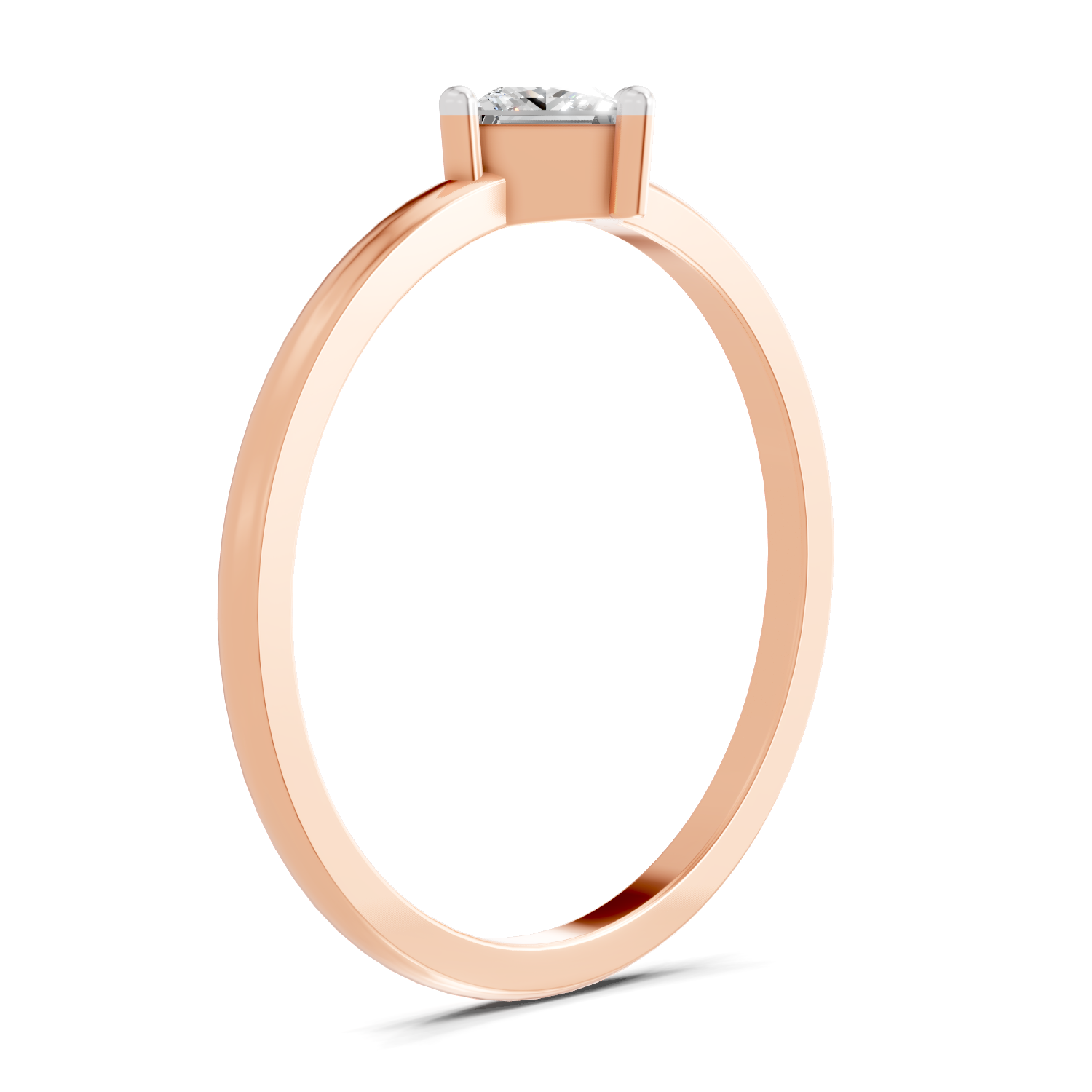 Sparkles Lab Grown Diamond 0.04 Kite-Set Princess Cut Solitaire Ring| 14K Rose Gold