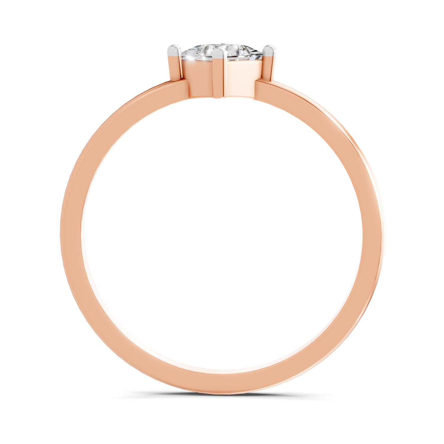 Sparkles Lab Grown Diamond 0.04 Kite-Set Princess Cut Solitaire Ring| 14K Rose Gold