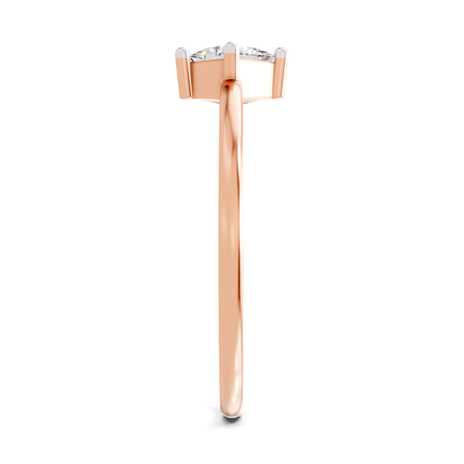 Sparkles Lab Grown Diamond 0.04 Kite-Set Princess Cut Solitaire Ring| 14K Rose Gold