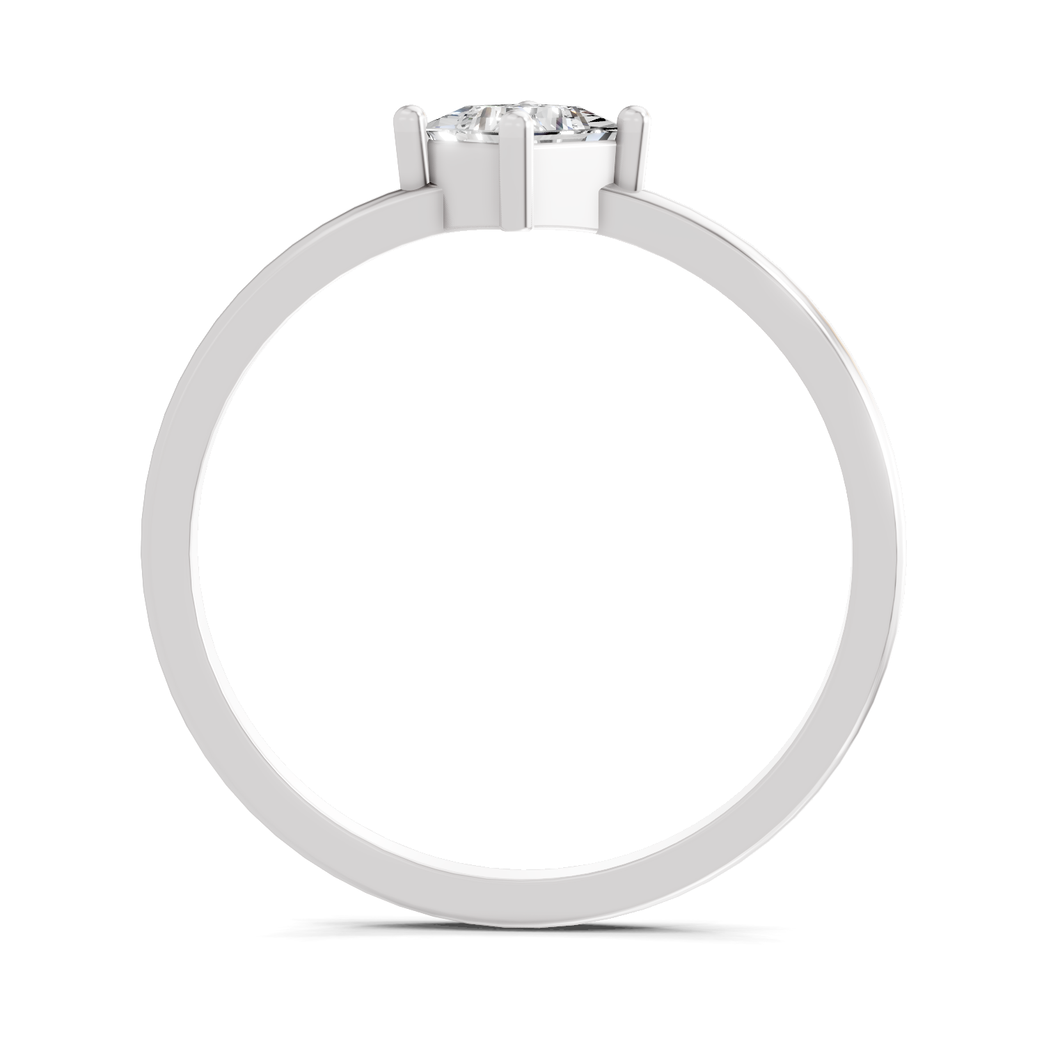 Sparkles Lab Grown Diamond 0.04 Kite-Set Princess Cut Solitaire Ring| 14K White Gold