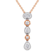 1.76 Ct Multi-Diamond Drop Necklace | 14K Rose Gold