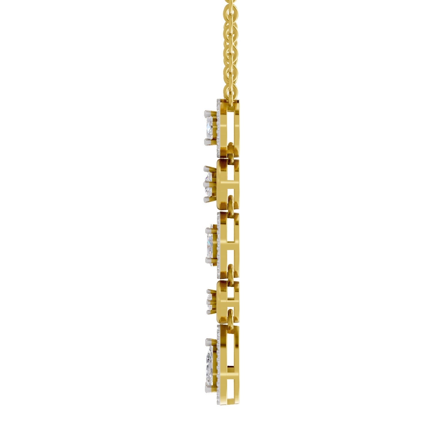 1.76 Ct Multi-Diamond Drop Necklace | 14K Yellow Gold