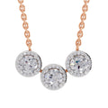 1.64 Ct Halo Diamond Necklace in 14K
