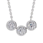 1.64 Ct Halo Diamond Necklace in 14K