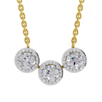 1.64 Ct Halo Diamond Necklace in 14K