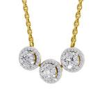 1.64 Ct Halo Diamond Necklace in 14K