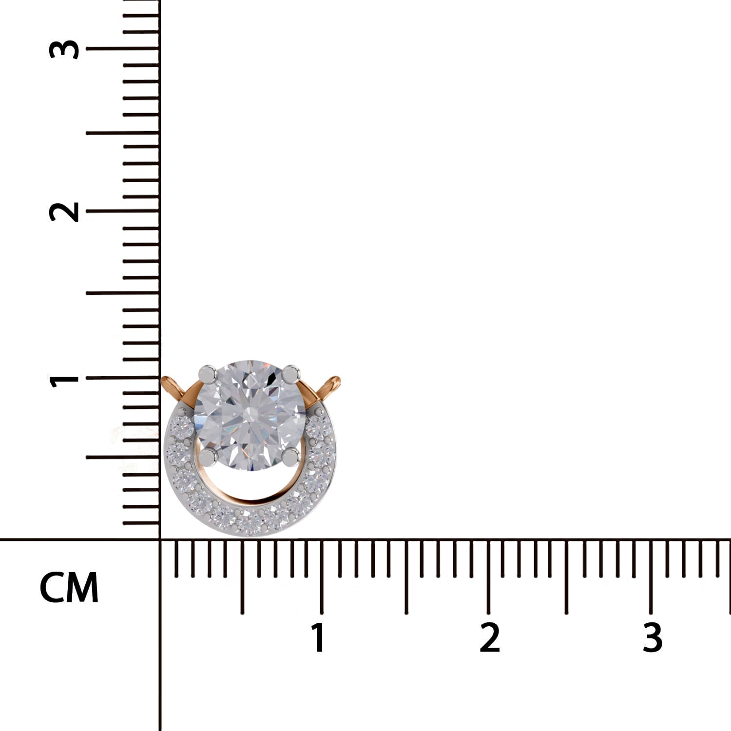 1.15 Ct Round Shape Halo Diamond Necklace | 14K Rose Gold