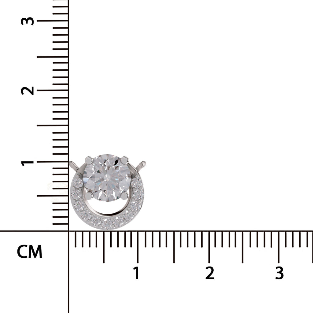 1.15 Ct Round Shape Halo Diamond Necklace | 14K Rose Gold