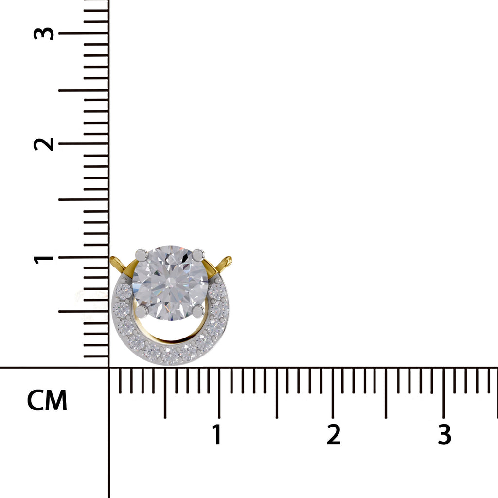 1.15 Ct Round Shape Halo Diamond Necklace | 14K Rose Gold