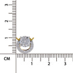 1.15 Ct Round Shape Halo Diamond Necklace | 14K Rose Gold