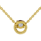 1.15 Ct Round Shape Halo Diamond Necklace | 14K Rose Gold