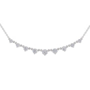 2.97 Ct Round Shape Diamond Necklace | 14K White Gold