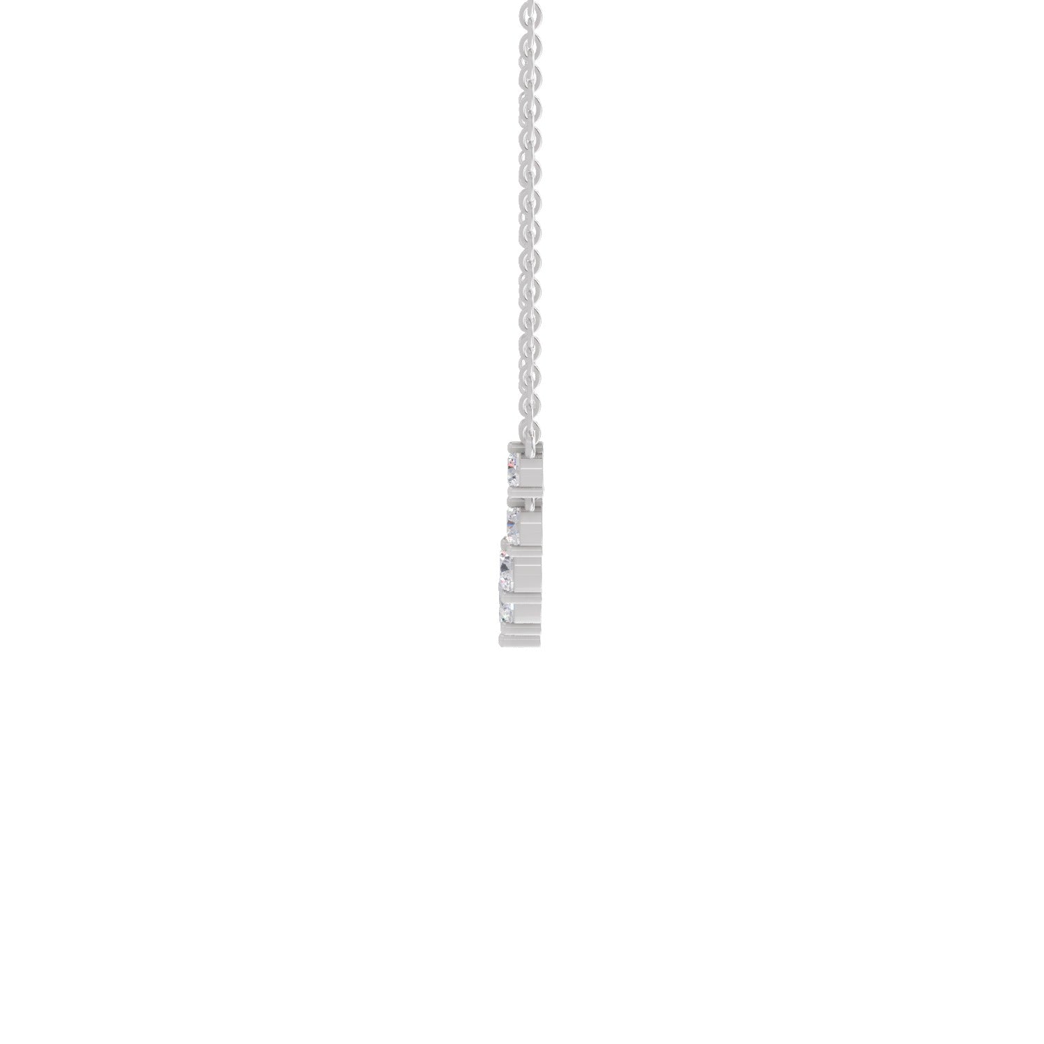 2.97 Ct Round Shape Diamond Necklace | 14K White Gold