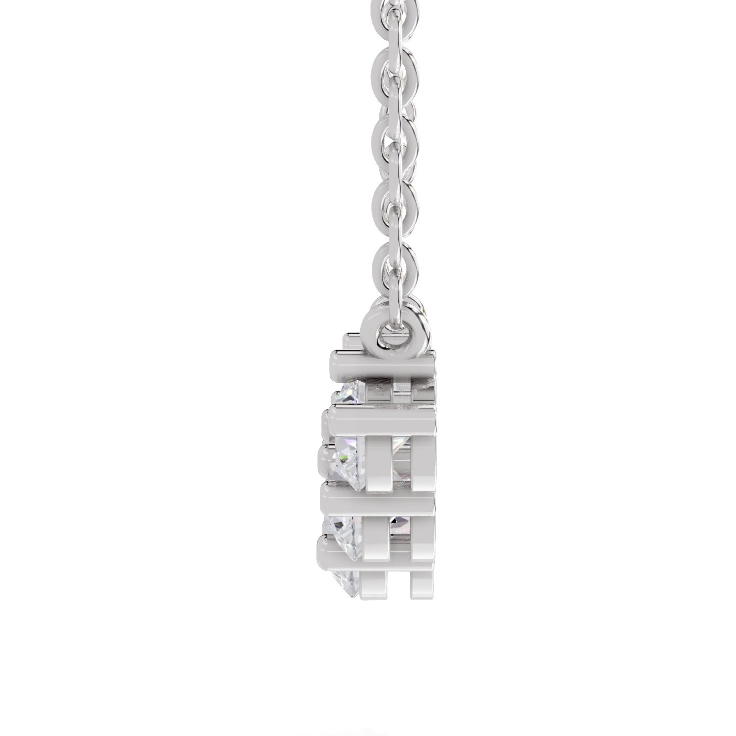 2.80 Ct Graduated Curved Diamond Necklace | 14K White Gold
