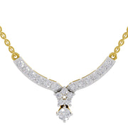 1.22 Ct Round Shape Diamond with Cluster Drop Necklace | 14K Yellow Gold
