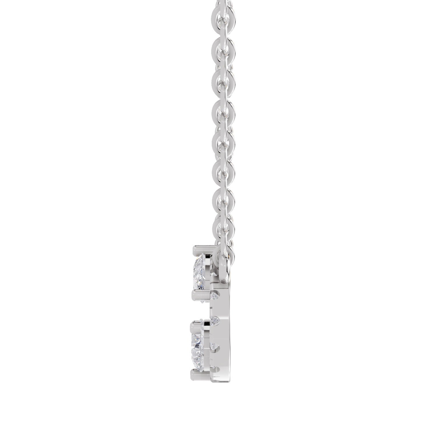 0.98 Ct Round & Pear Shape Infinity Diamond Necklace | 14K White Gold