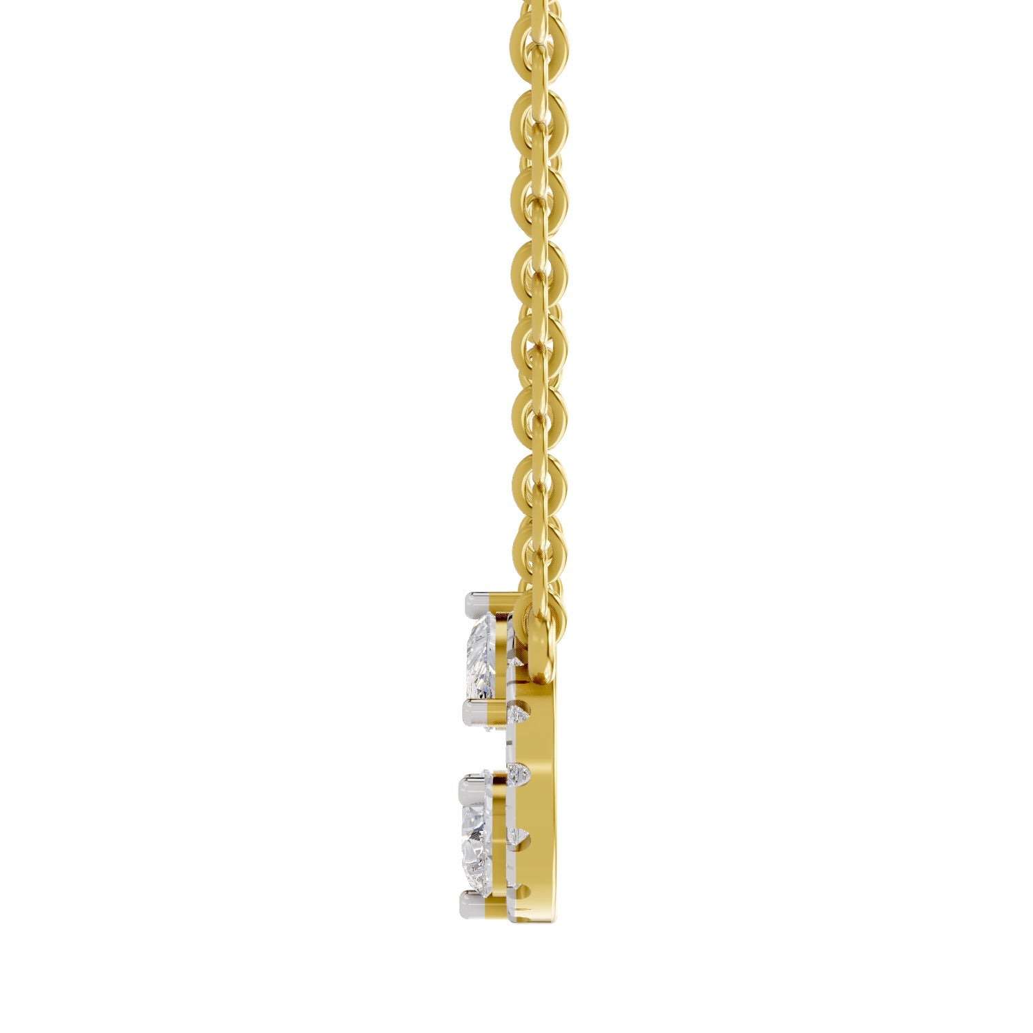 0.98 Ct Round & Pear Shape Infinity Diamond Necklace | 14K Yellow Gold
