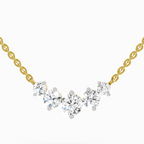 1.31 Carat Graduated Bar Necklace in 14K