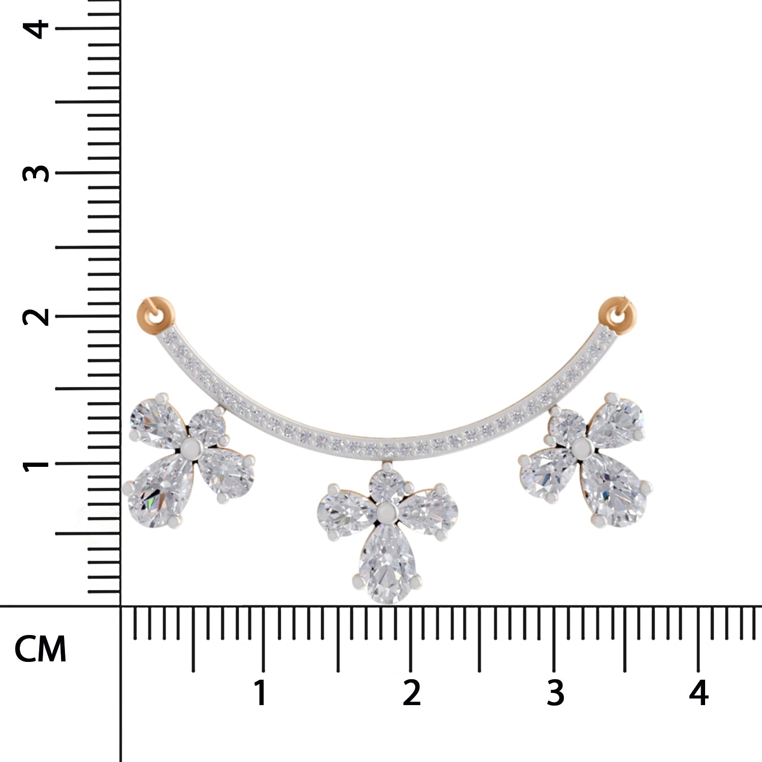 1.91 Ct Pear & Round Shape Floral Drop Diamond Necklace | 14K Yellow Gold
