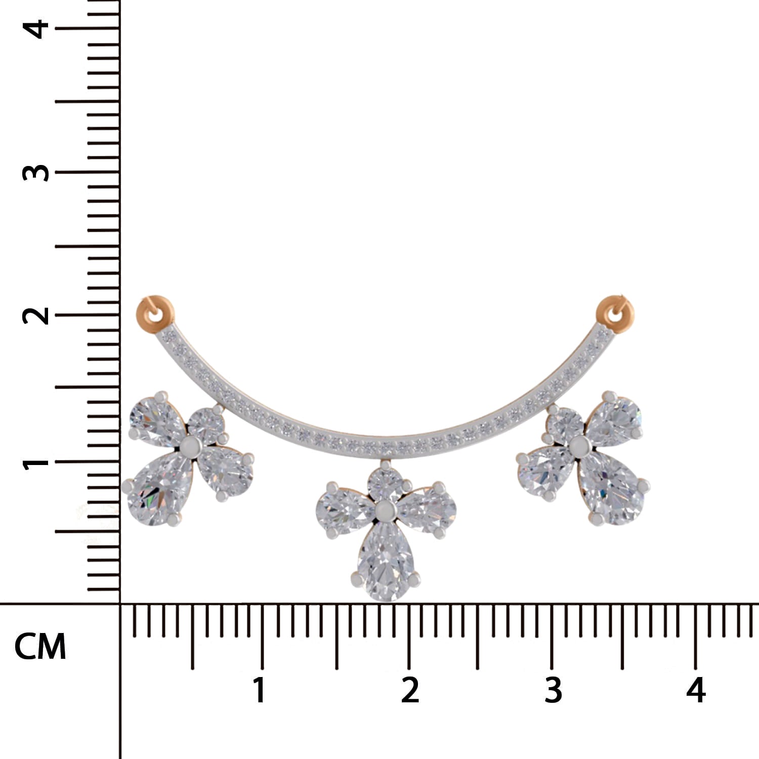 1.91 Ct Pear Floral Drop Diamond Necklace in 14K