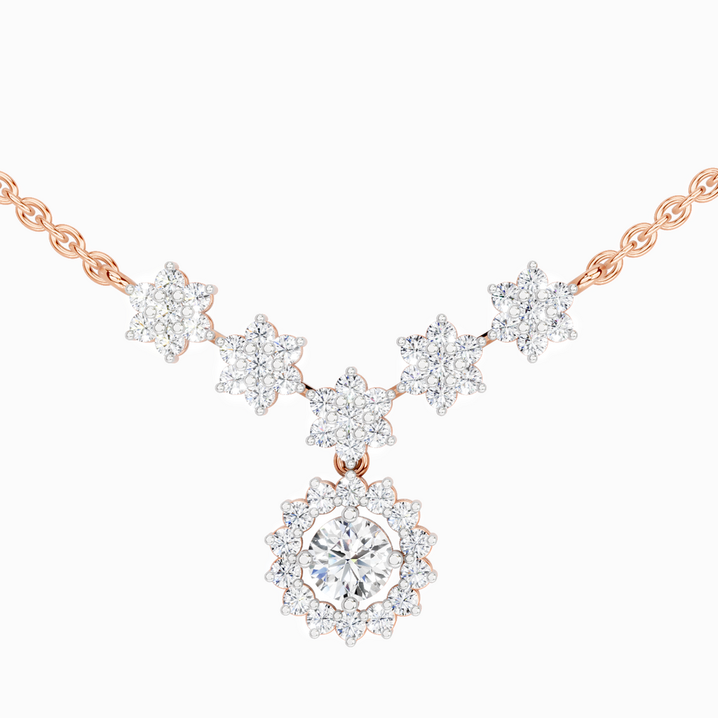 1.16 Carat Floral Necklace in 14K