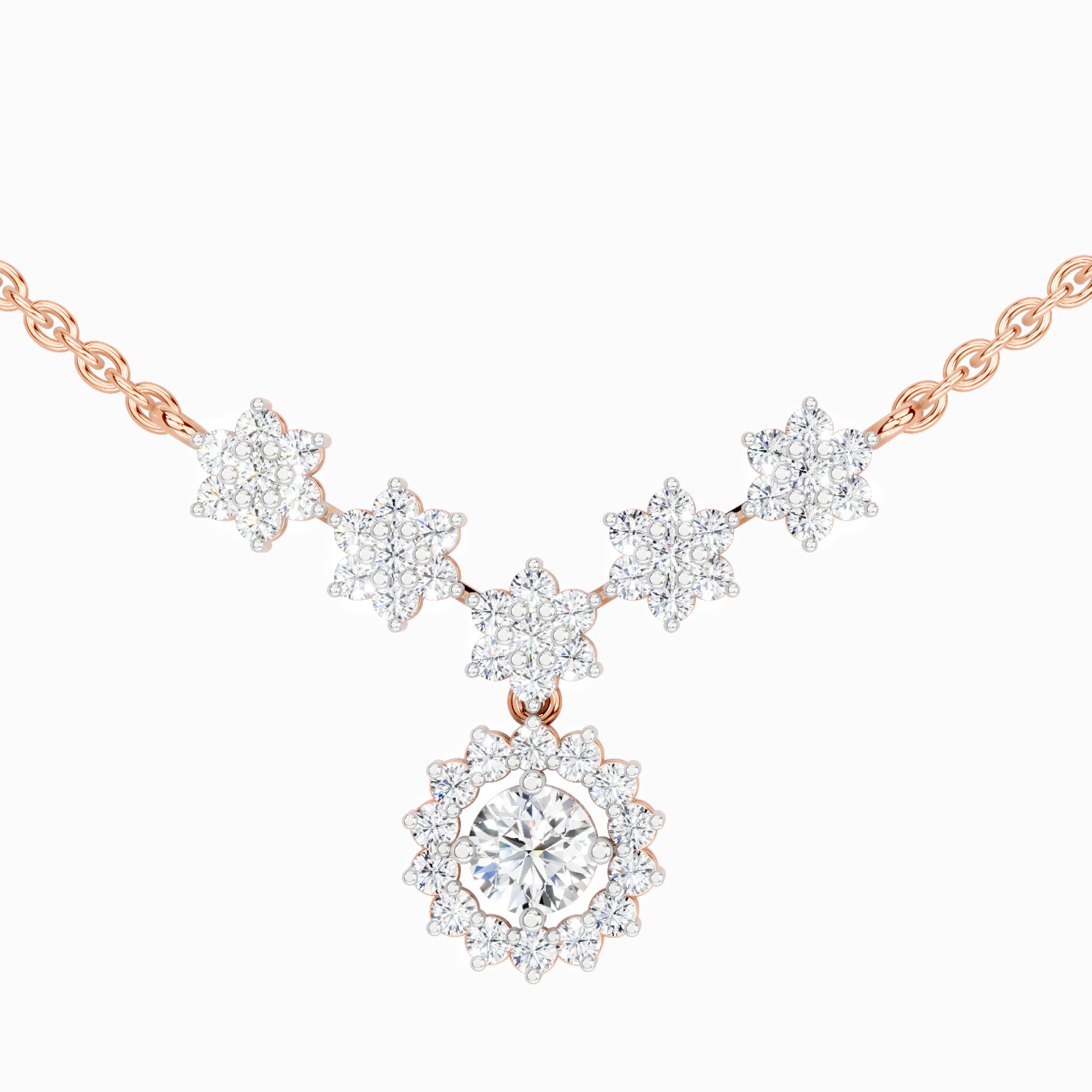 1.16 Carat Floral Necklace in 14K
