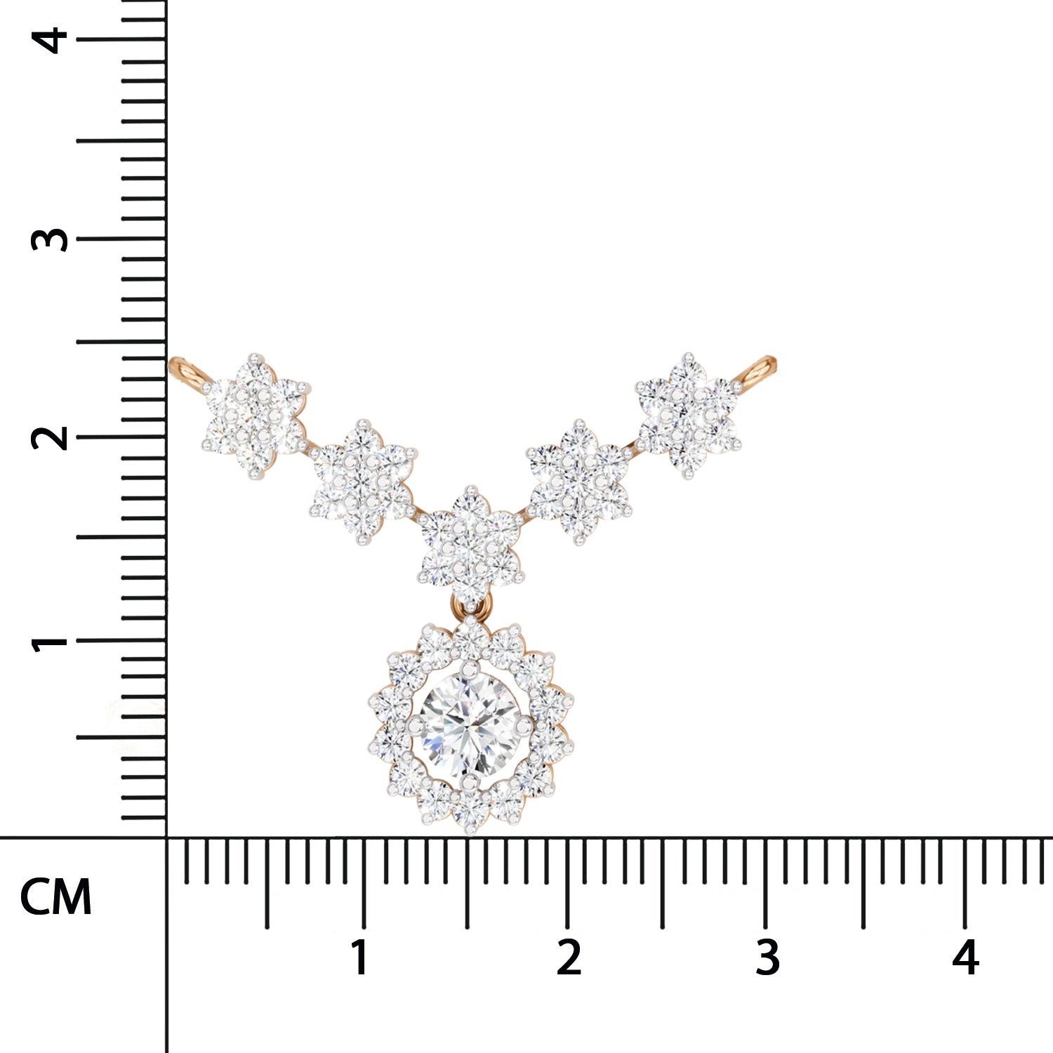 1.16 Carat Round Floral Necklace | 14K Yellow Gold