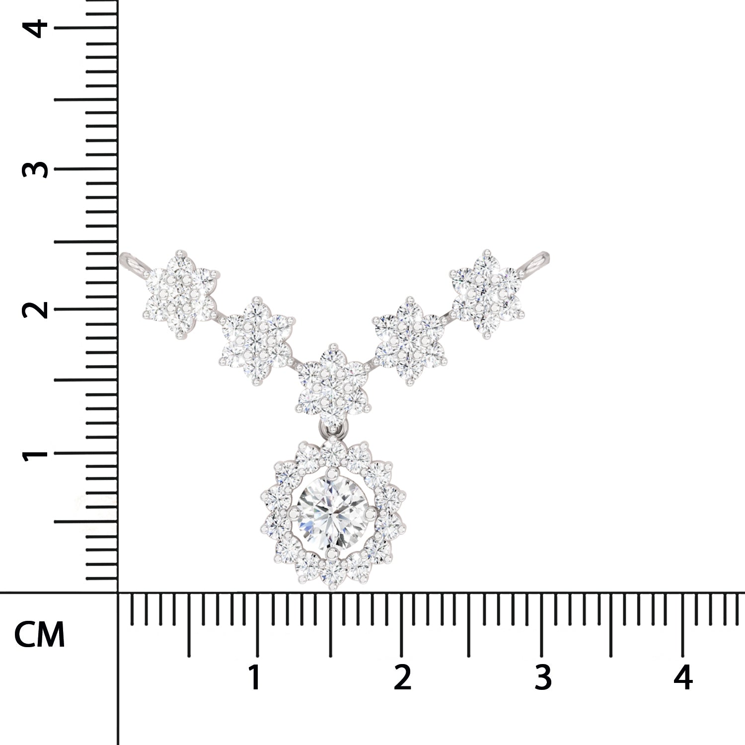 1.16 Carat Round Floral Necklace | 14K Yellow Gold