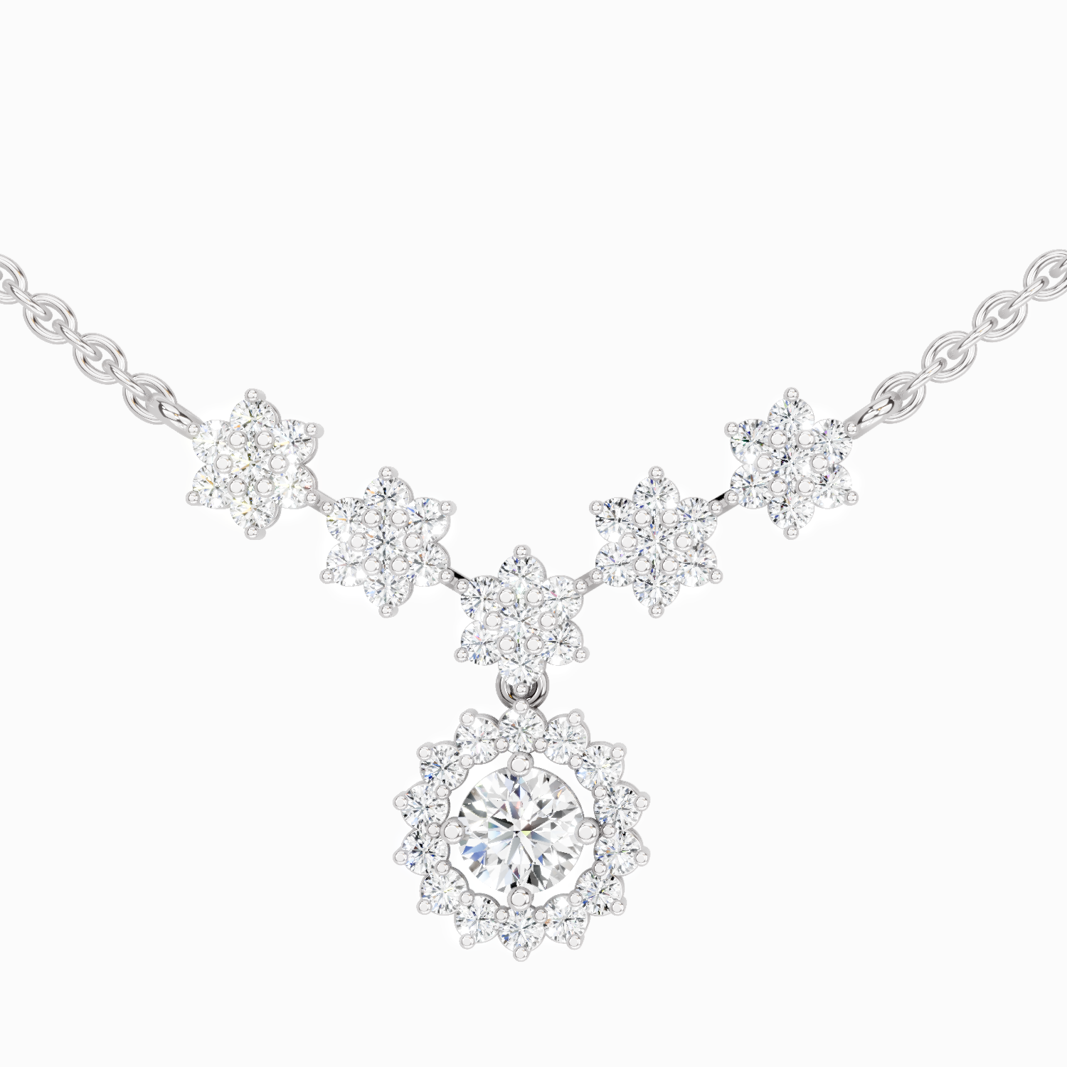 1.16 Carat Floral Necklace in 14K