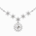 1.16 Carat Round Floral Necklace | 14K Yellow Gold
