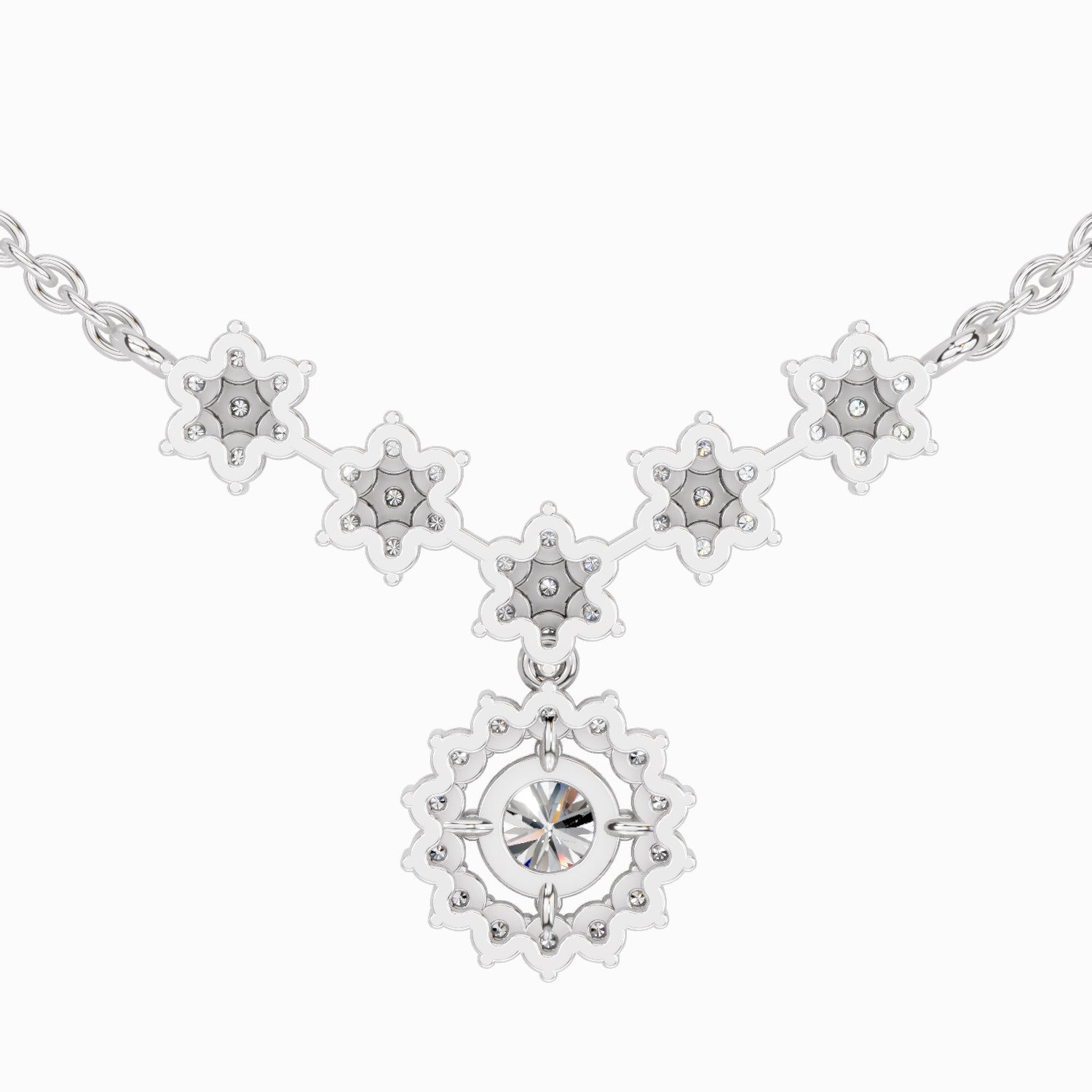 1.16 Carat Round Floral Necklace | 14K Yellow Gold
