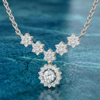 1.16 Carat Round Floral Necklace | 14K Yellow Gold
