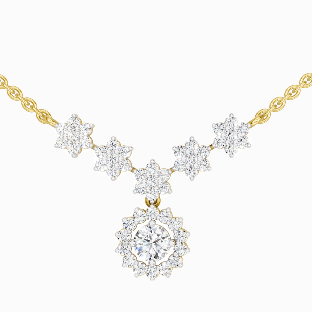 1.16 Carat Floral Necklace in 14K