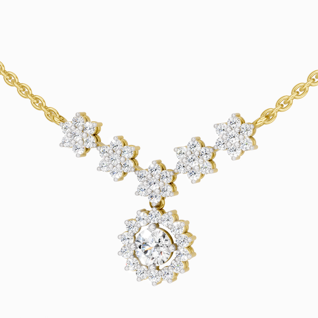 1.16 Carat Floral Necklace in 14K