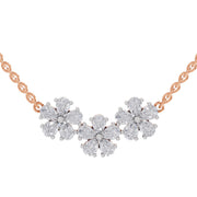 1.20 Ct Pear Shape Flower Diamond Necklace | 14K Rose Gold