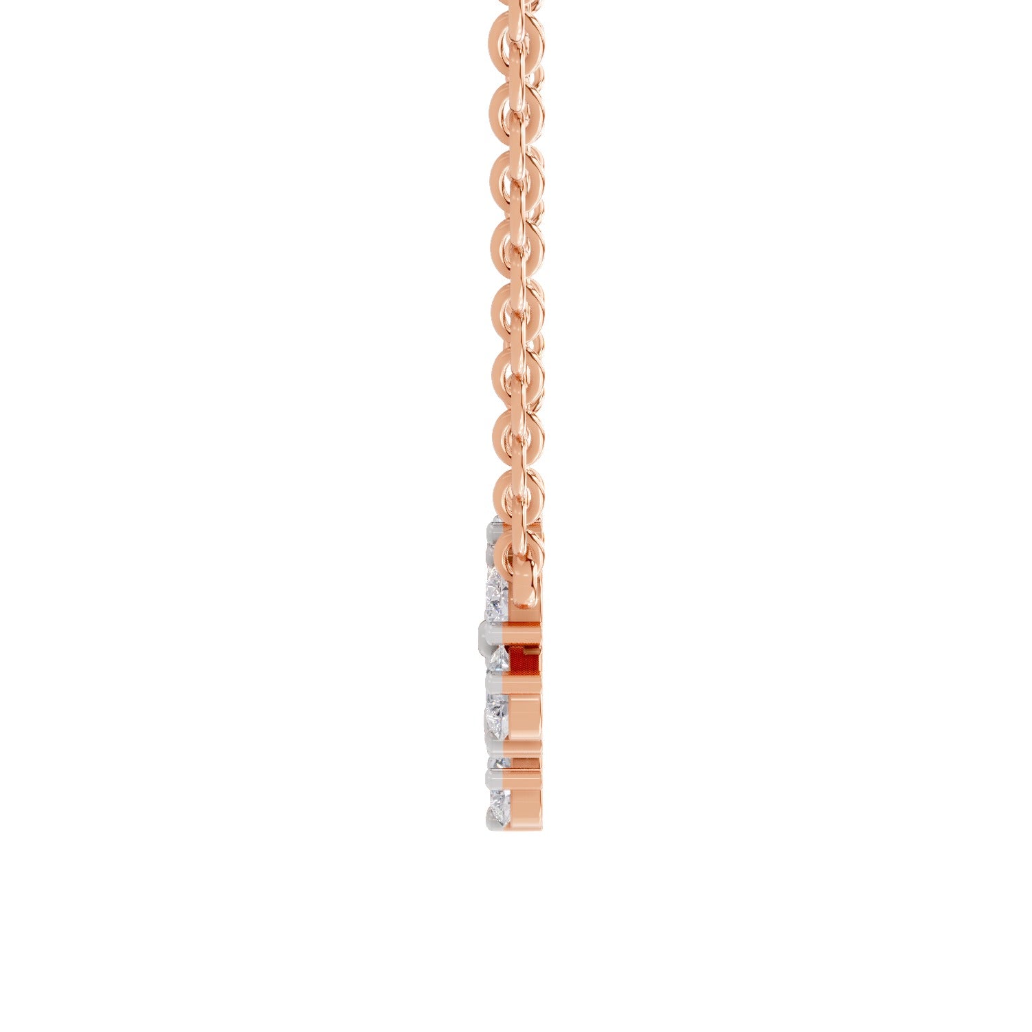 1.20 Ct Pear Shape Flower Diamond Necklace | 14K Rose Gold