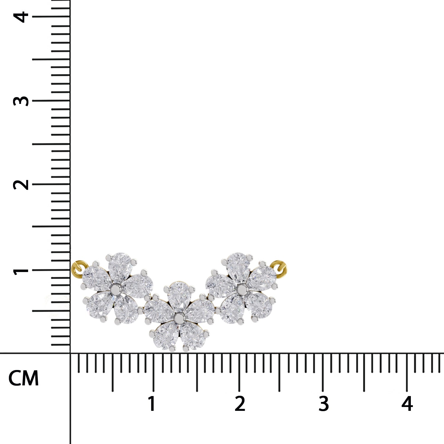 1.20 Ct Pear Shape Flower Diamond Necklace | 14K Rose Gold