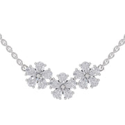 1.20 Ct Pear Shape Flower Diamond Necklace | 14K White Gold