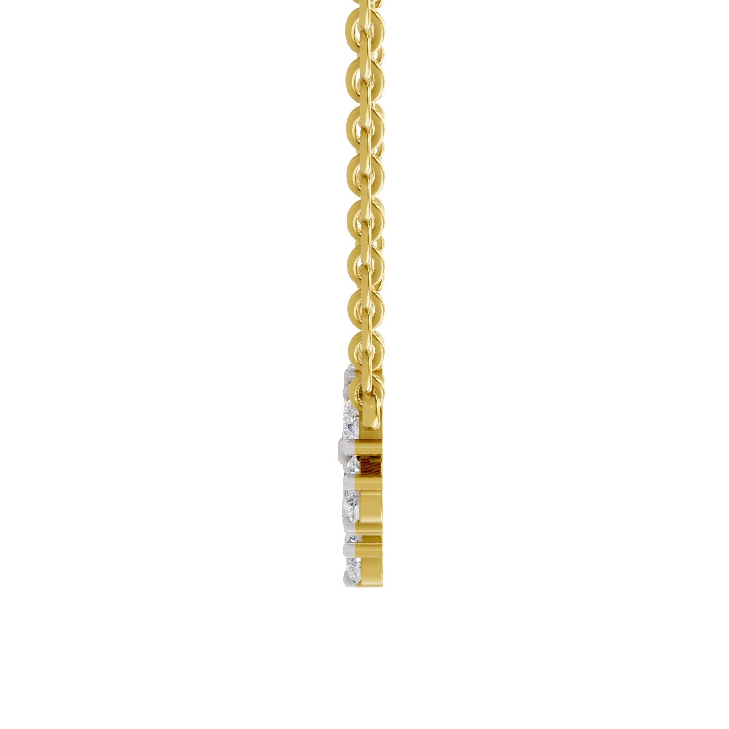 1.20 Ct Pear Shape Flower Diamond Necklace | 14K Yellow Gold