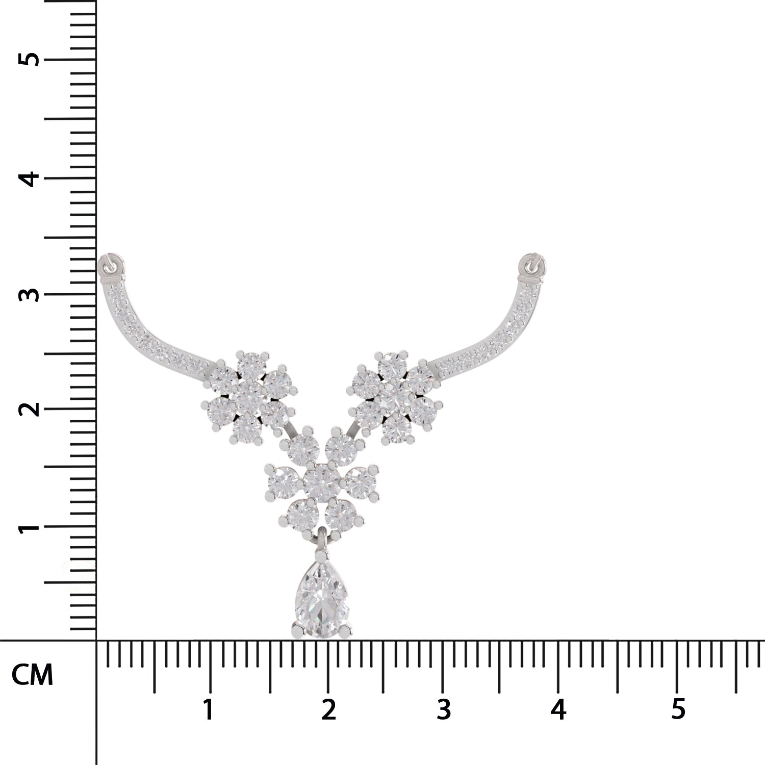 1.69 Ct Round Shape Floral Cluster Diamond Necklace | 14K White Gold
