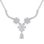 1.69 Ct Floral Cluster Diamond Necklace in 14K
