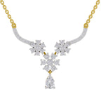 1.69 Ct Floral Cluster Diamond Necklace in 14K