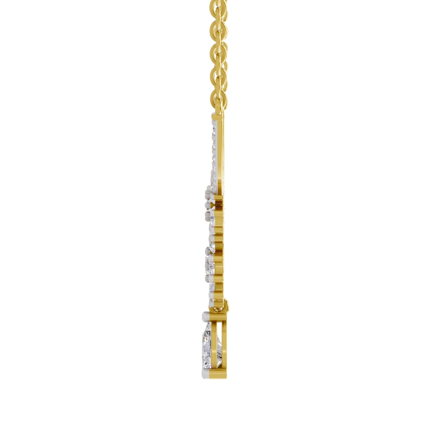 1.69 Ct Round Shape Floral Cluster Diamond Necklace | 14K Yellow Gold
