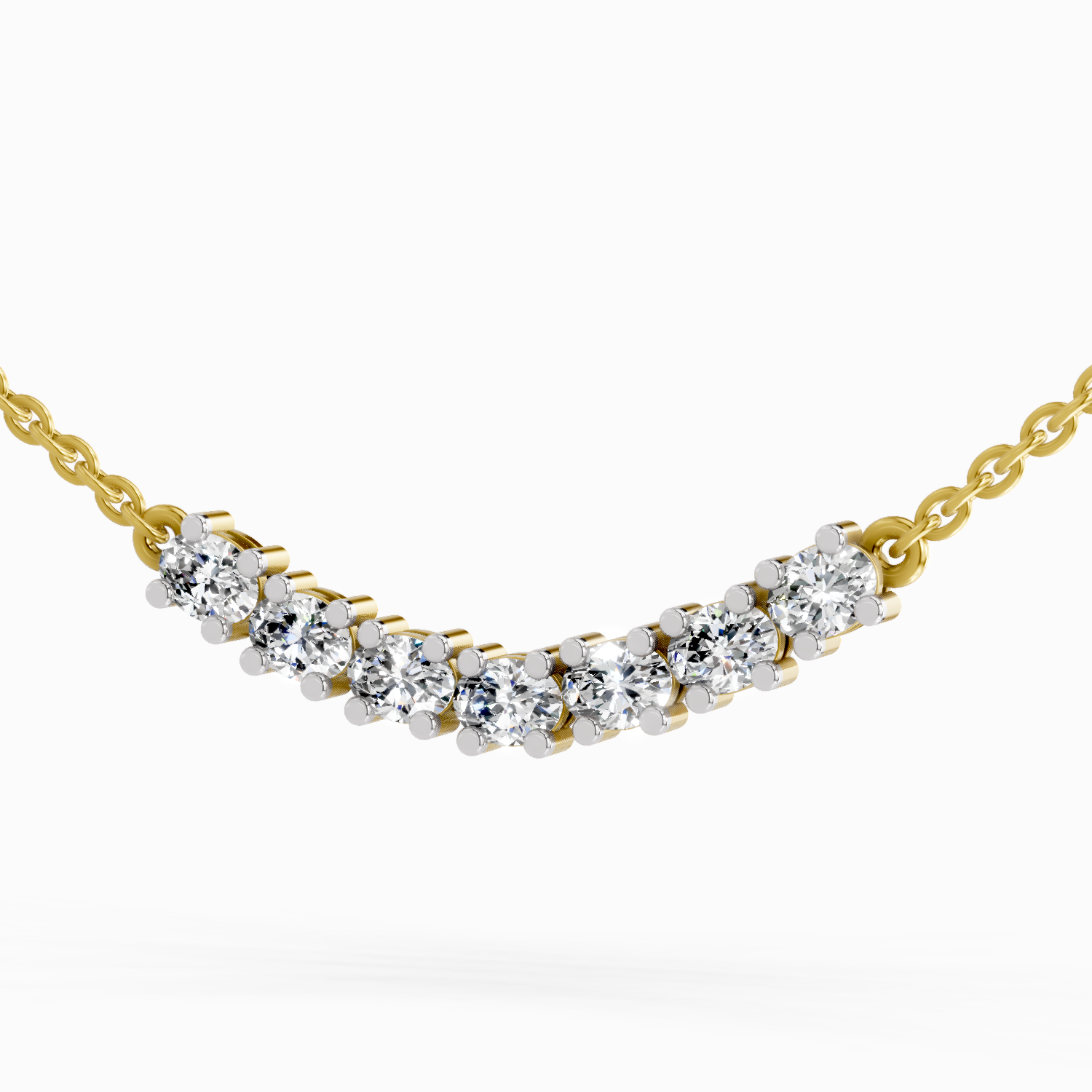 1.26 Carat Oval Bar Necklace in 14K