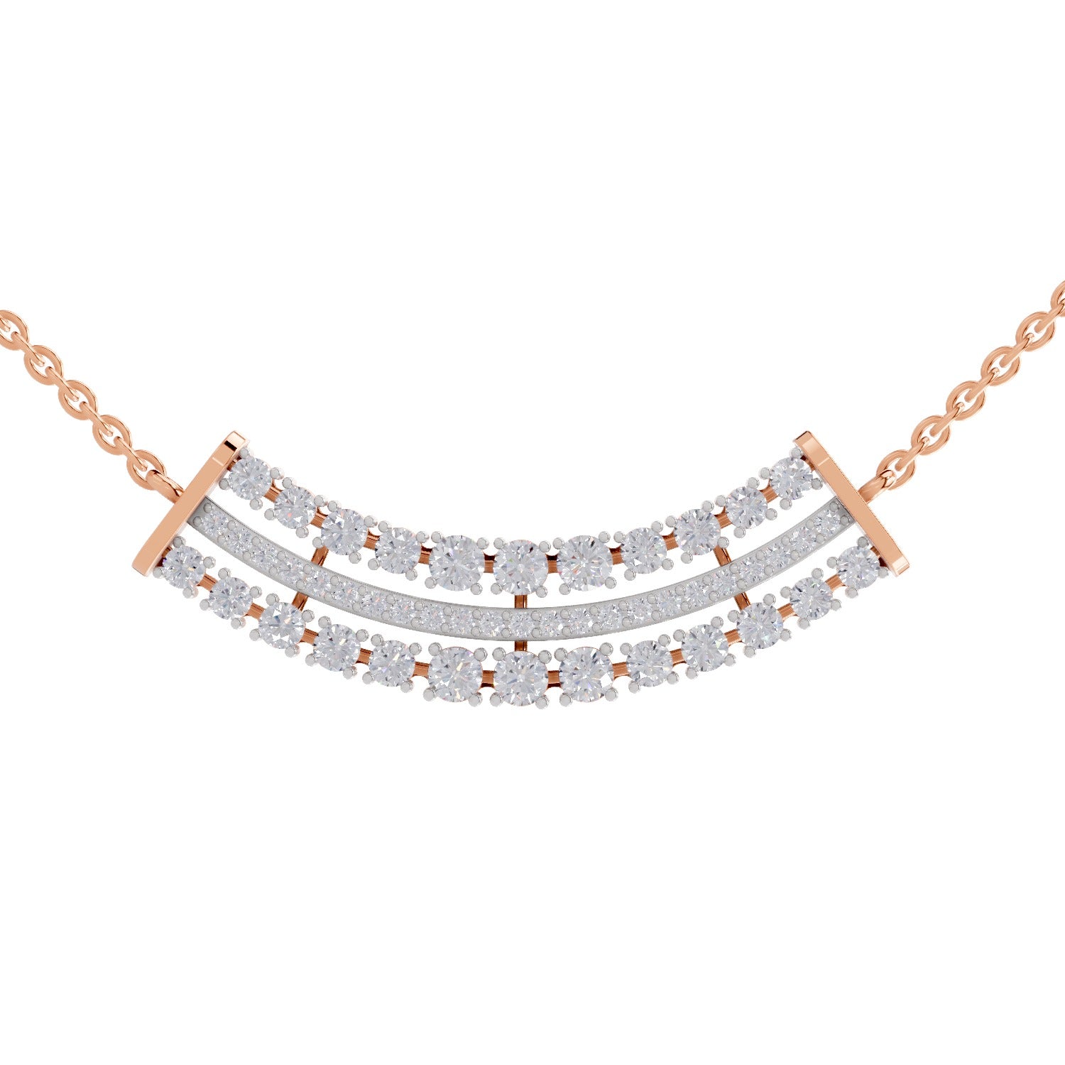 1.24 Ct Cluster Diamond Necklace in 14K