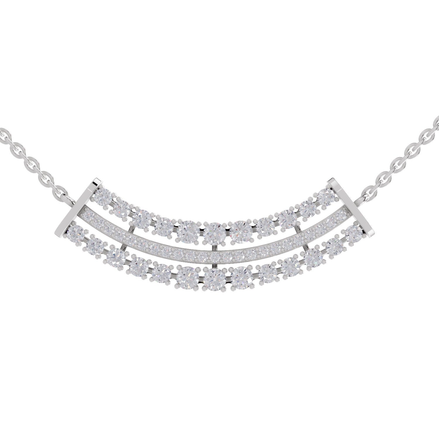 1.24 Ct Cluster Diamond Necklace in 14K