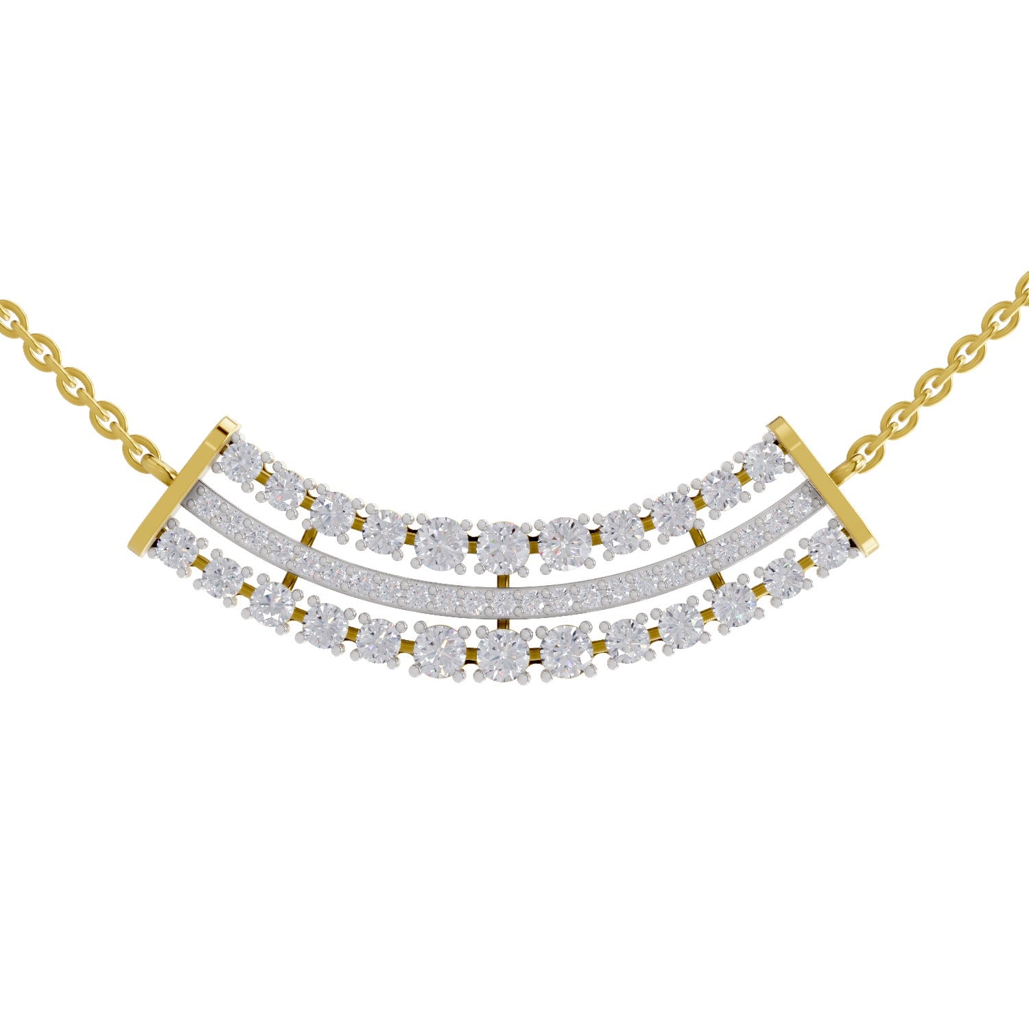 1.24 Ct Cluster Diamond Necklace in 14K